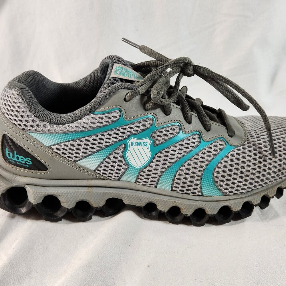 KSwiss Tubes Womens Size 7 Turquoise,  Black And Gray Sneakers VG Fast Ship - Picture 4 of 16
